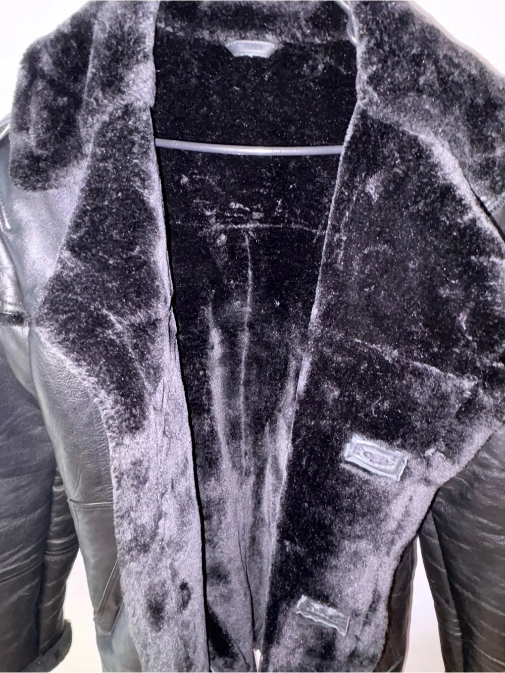 Unisex Black Shearling Leather Coat - Classic Winter Jacket